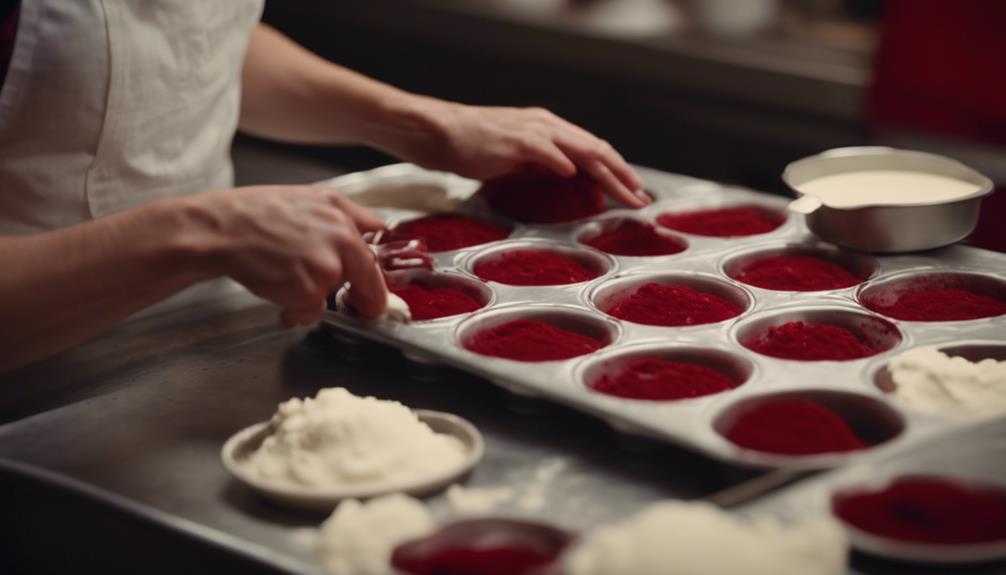 baking mini cakes intricately