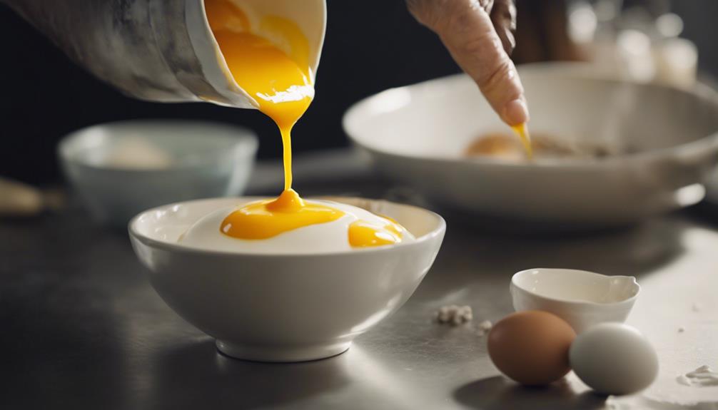 combining cream and yolks