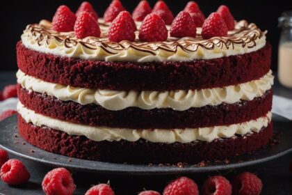 decadent red velvet cheesecake