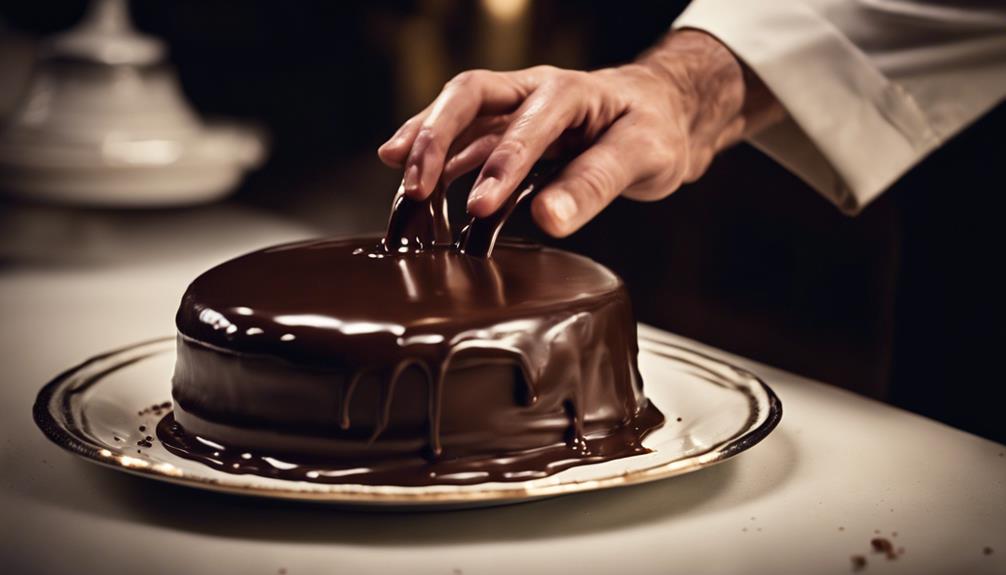 decorating cassata with chocolate