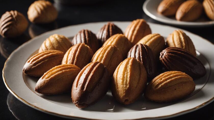 delectable madeleines with chocolate