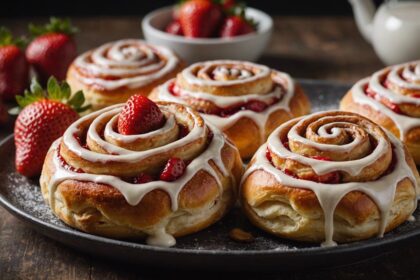 delicious strawberry cream rolls