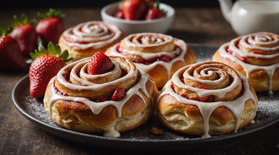 delicious strawberry cream rolls