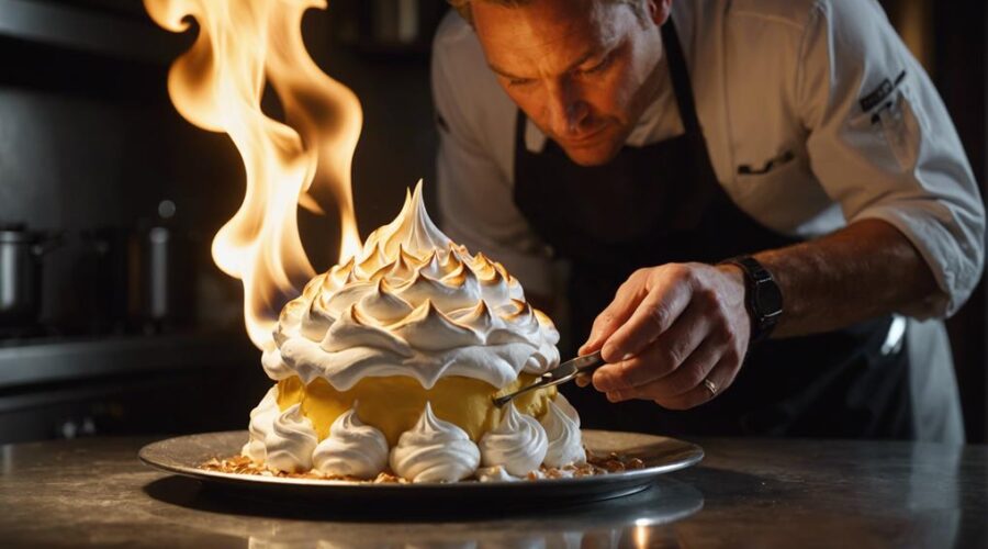 flamboyant baked alaska creation