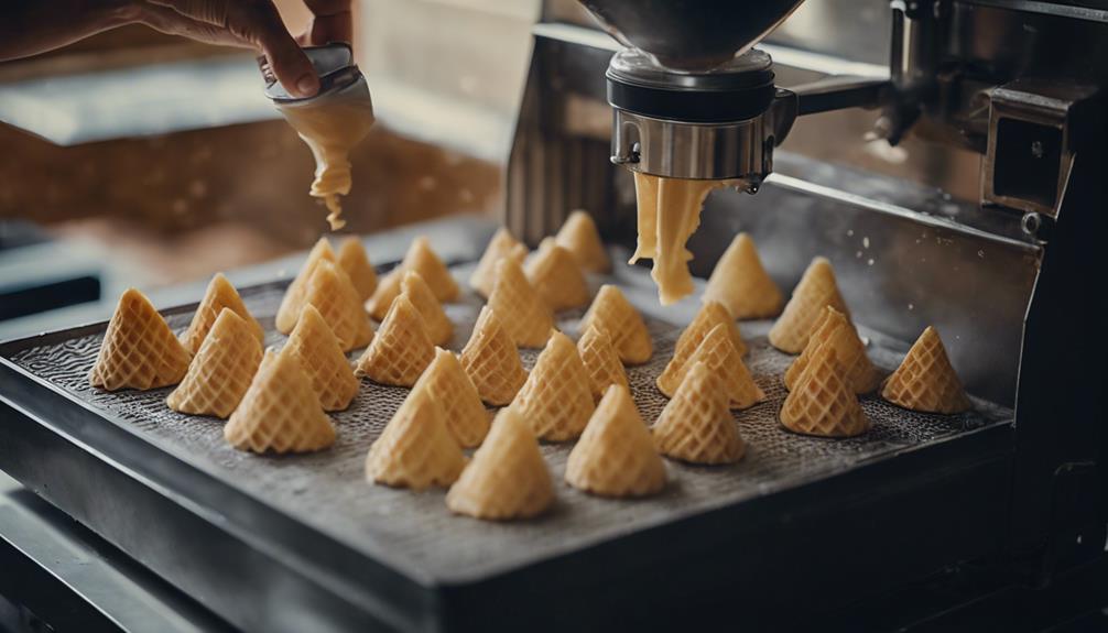 making fresh waffle cones