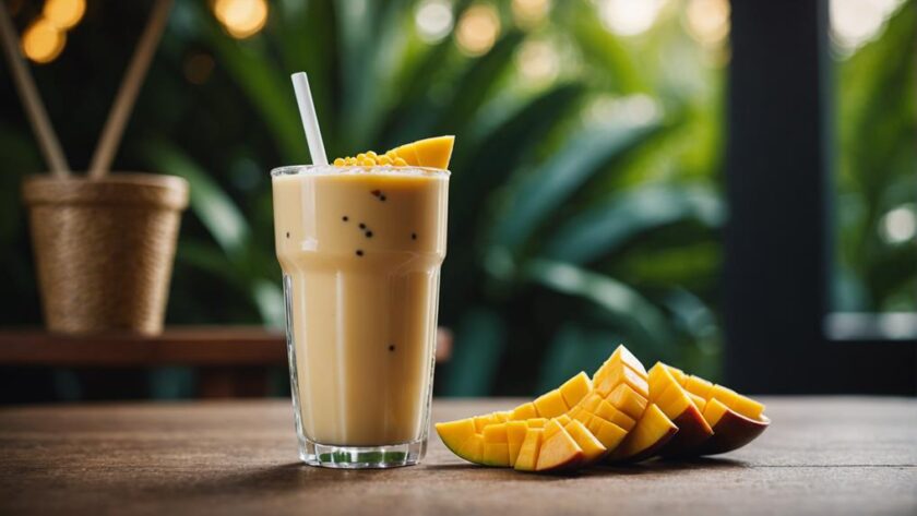 delightful mango boba tea