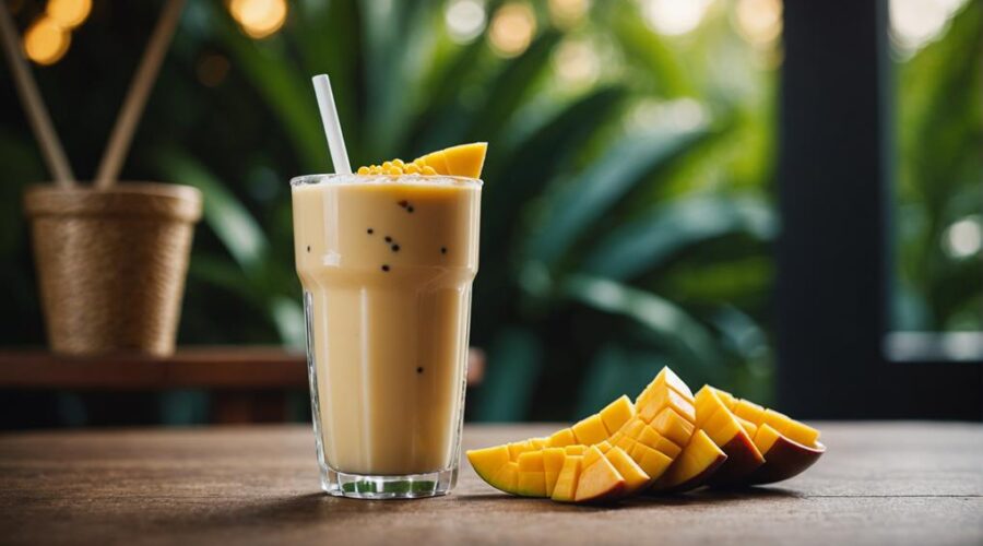 delightful mango boba tea