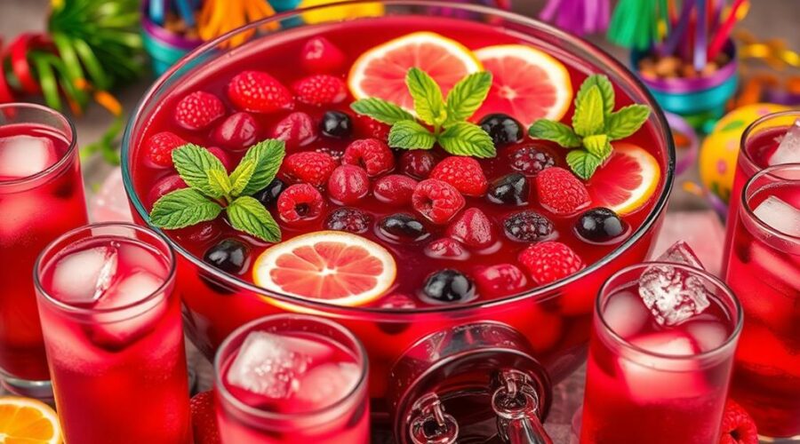 festive red party punch