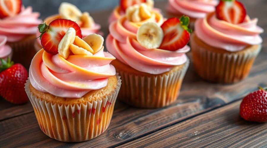 strawberry banana cupcakes recipe