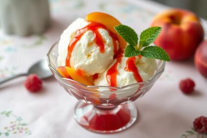 delightful retro peach melba