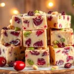 festive cranberry pistachio fudge