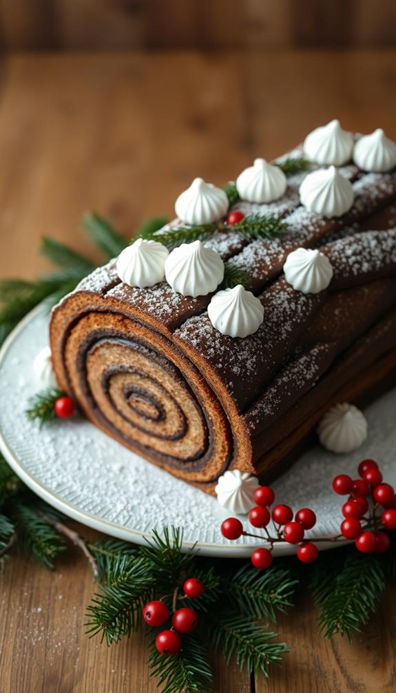 festive yule log decorations