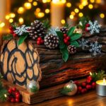 festive yule log dessert