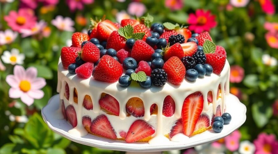 fresh summer berry cake