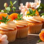 fruity sweet peach cupcakes