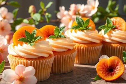 fruity sweet peach cupcakes