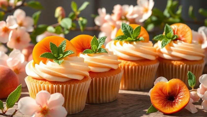 fruity sweet peach cupcakes