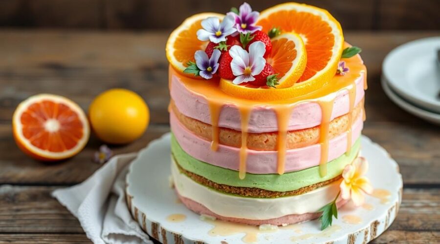 light fruity sherbet cake