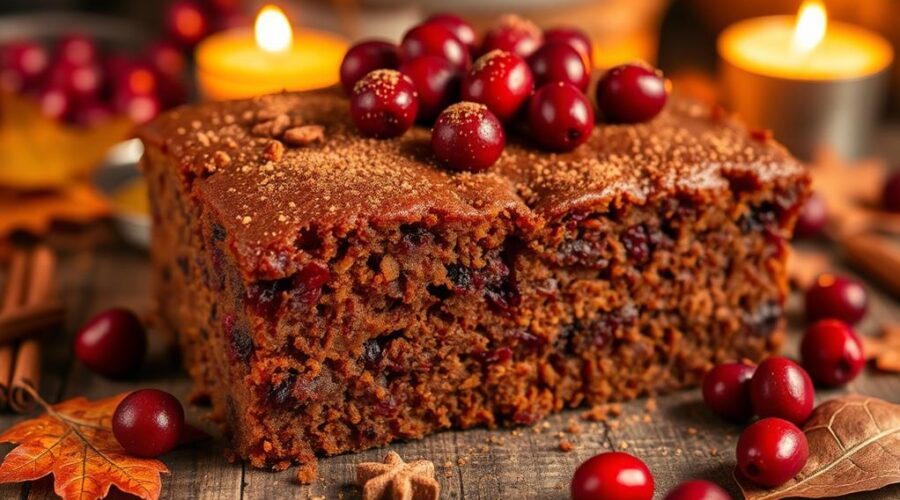 seasonal cranberry spice cake