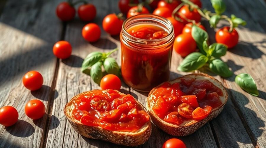 sweet tangy cherry tomato preserves