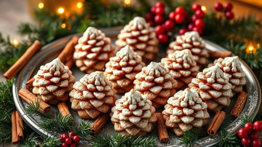 unique holiday pine cone cookies