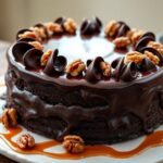 decadent chocolate walnut cake