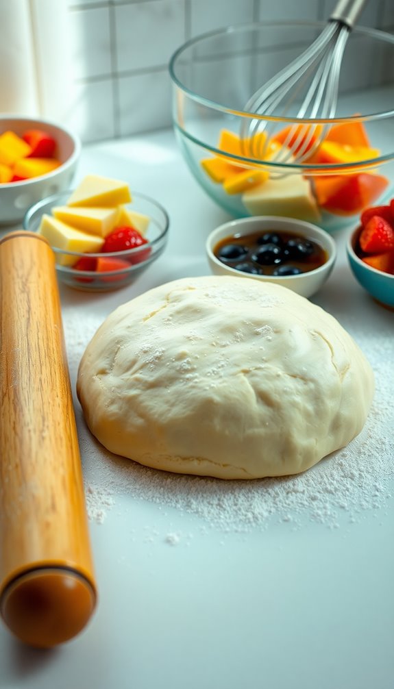 kneading and resting dough