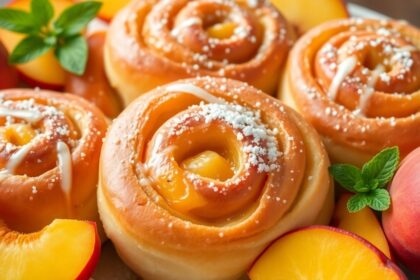 peach infused sweet rolls