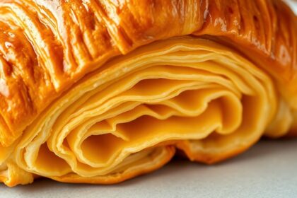 buttery flaky croissant layers