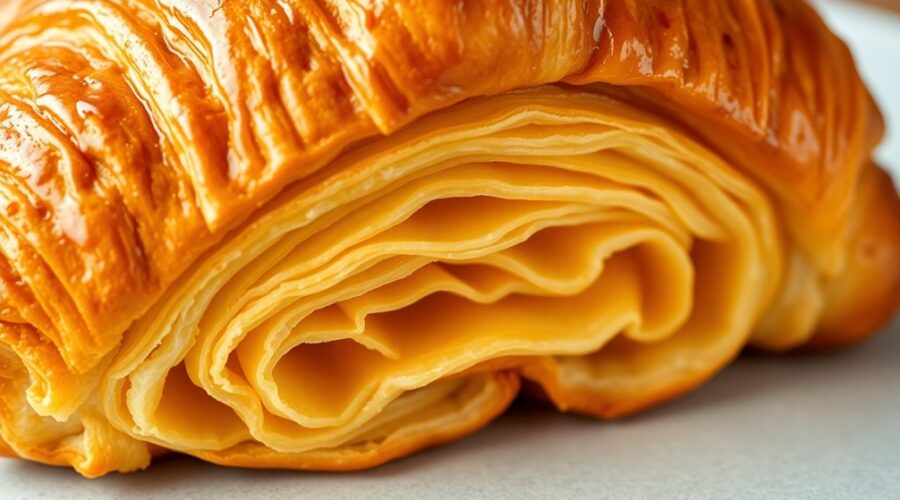 buttery flaky croissant layers