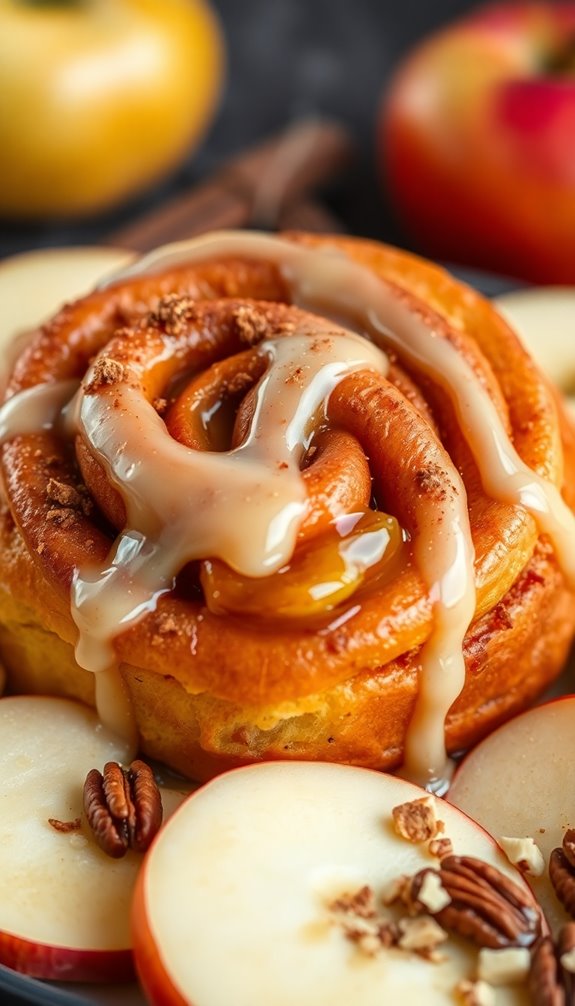 cinnamon rolls with apple pie