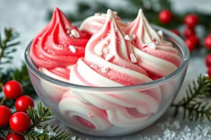 festive candy cane dessert