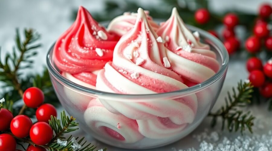 festive candy cane dessert