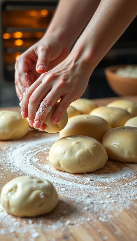 forming and cooking rolls