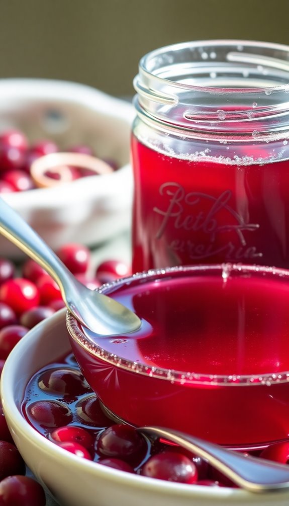 frozen cranberry syrup preparation