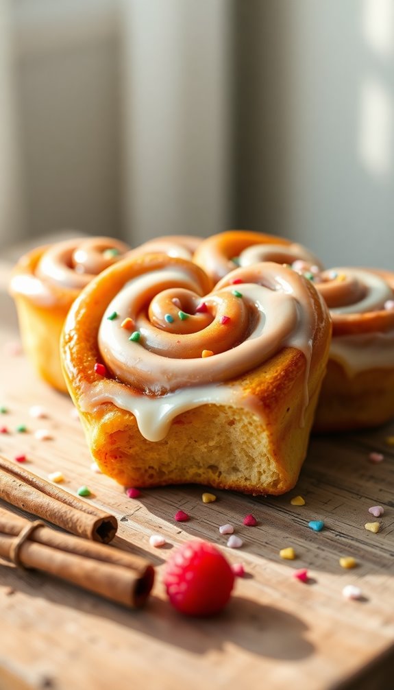 heart shaped cinnamon roll recipe