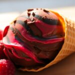 homemade chocolate raspberry ice cream