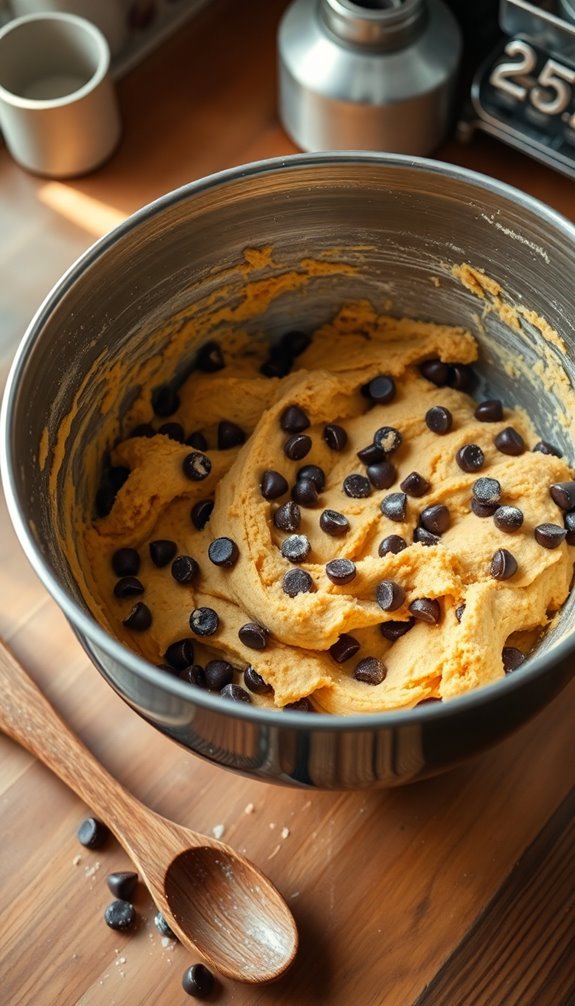 making cookie dough mixture