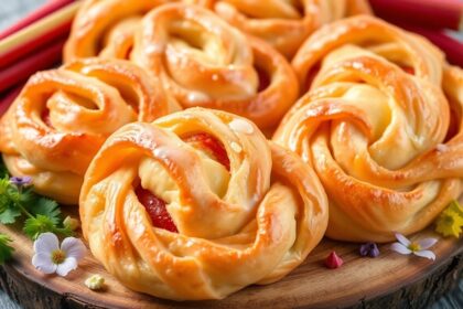 rhubarb puff pastry dessert