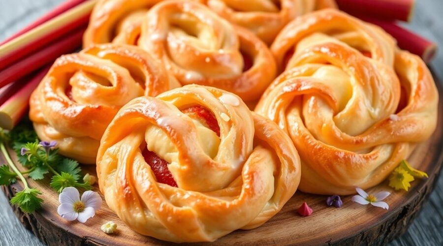 rhubarb puff pastry dessert