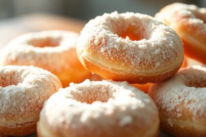 sweet fluffy powdered donuts