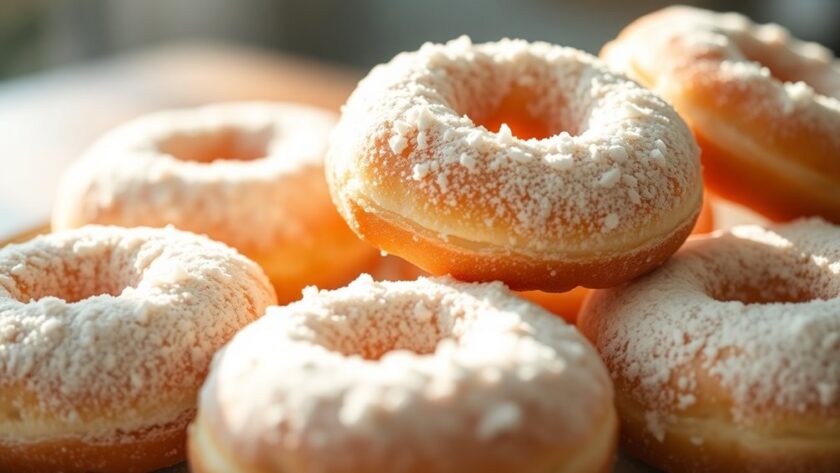 sweet fluffy powdered donuts