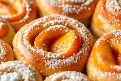 sweet peach filled rolls