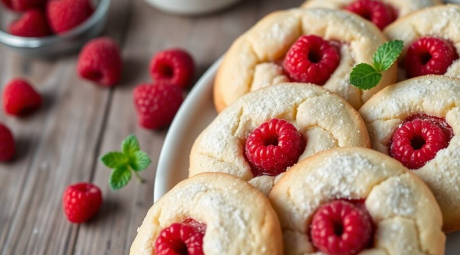 raspberry cookies sweet and tart
