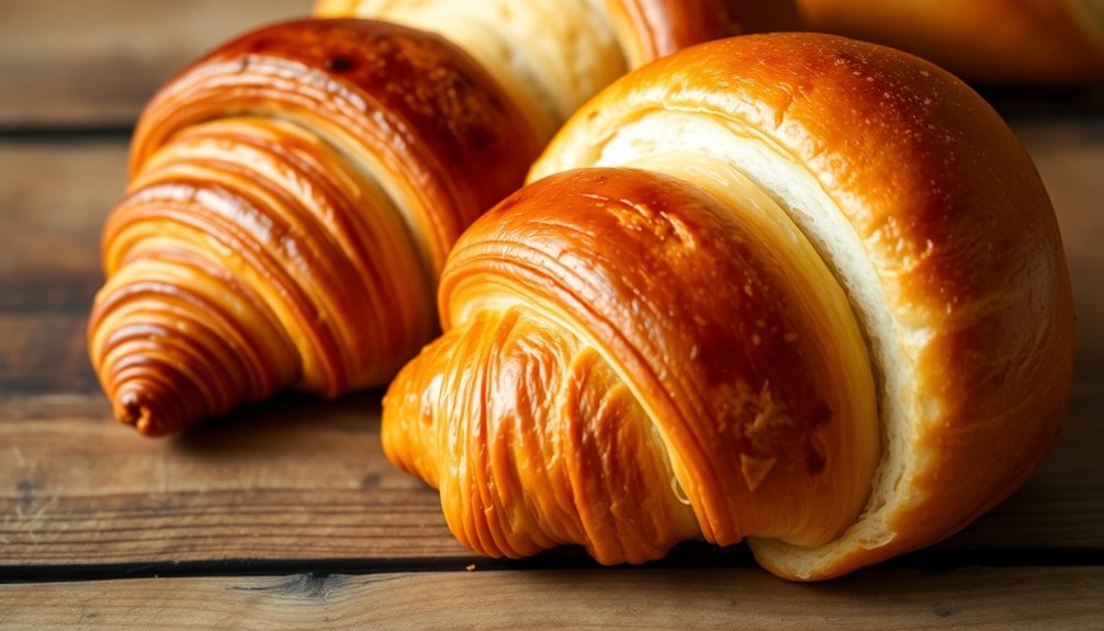 croissant s flaky buttery contrast