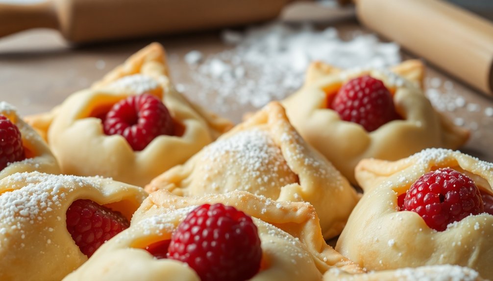 delicious raspberry cream pastries