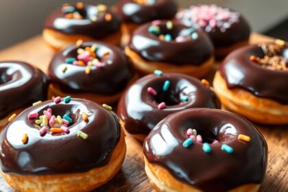 homemade chocolate raised donuts