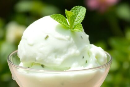 homemade mint ice cream