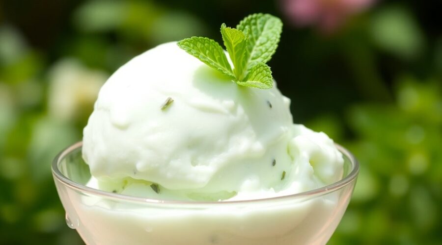 homemade mint ice cream