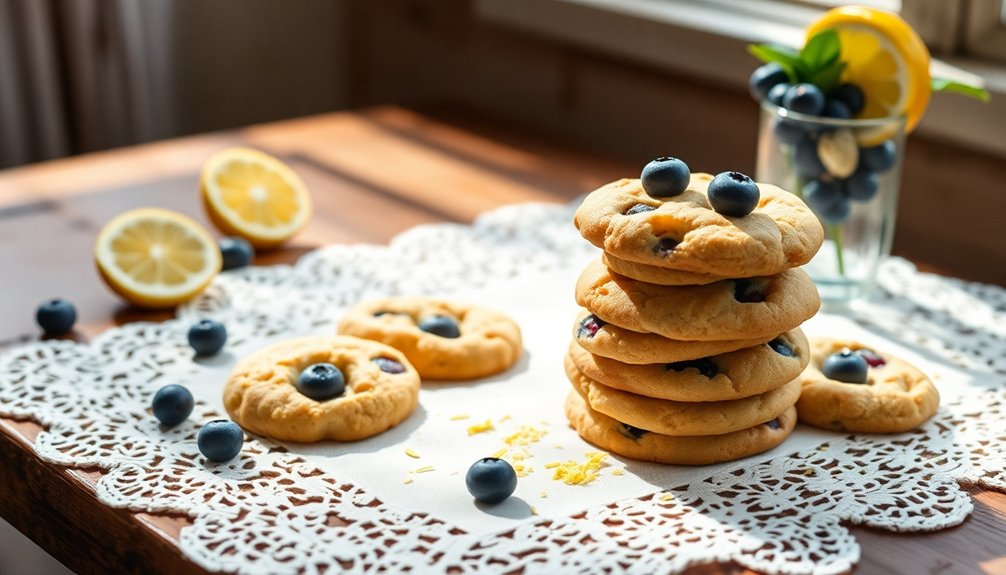 lemon blueberry chewy cookies